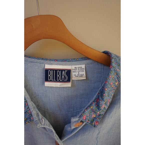 Bill Blass Gingham Button Up Shirt Tea Party Cottagecore Grandma Core size S - Picture 7 of 8